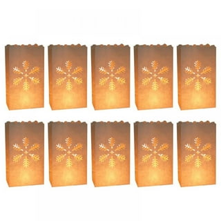 CleverDelights White Sunburst Luminary Bags - 50 Count - Wedding Party  Christmas Holiday Luminaria