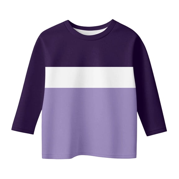 KyCheLot 3/4 Sleeve Tshirts for Boys Girls Color Block Crewneck School Casual Shirts Spring 3-12 Years