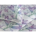 thumbnail image 3 of Ambesonne Bluebells Pattern Quilted Bedspread Set 3 Pcs, Art Retro Floral, Twin, Pale Purple Fern Green, 3 of 4