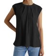 thumbnail image 2 of Lixiuxyad Women's Fashion Casual Loose Round Neck Hollowed Out Solid Color T Shirt 1 Dressy Casual,Black L, 2 of 7