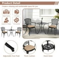thumbnail image 4 of Bistro Set 3 Piece Rustproof Cast Aluminum Patio Furniture Set with 2 White Chairs and 1 Table for Outdoor Garden Balcony, 4 of 7