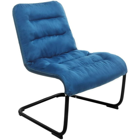 Zenree Upholstered Durable Metal Modern Chair with Soft Cushion, Blue - Ideal for Teens, Reading, Home, Living Room, Apartment, College, Bedroom, Dorm, or Accent Chair