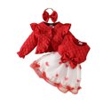 thumbnail image 1 of Chaussures Habillées pour Bébé Veste à Manches Longues et Ensemble de Robe en Dentelle avec Bandeau, 1 of 9