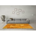 thumbnail image 3 of Ahgly Company Indoor Round Patchwork Yellow Transitional Area Rugs, 3' Round, 3 of 4