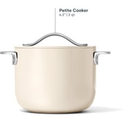 Caraway Petite Cooker - 2 Qt Ceramic Coated Pot - Free From Forever Chemicals - Perfect for Rice, Grains, or Sauces - Cream