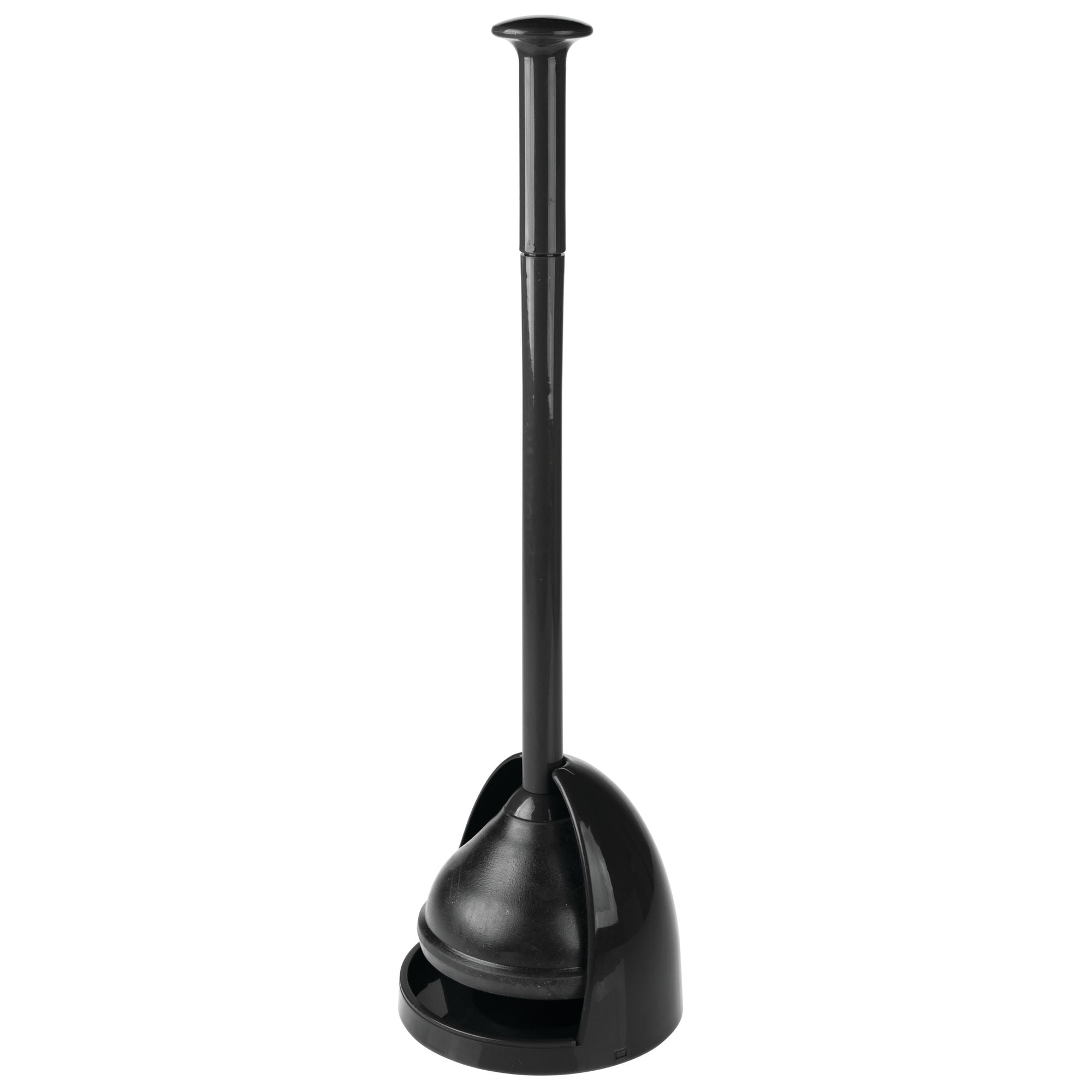 mDesign Toilet Bowl Plunger Set with Drip Tray, Compact Storage