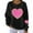 Black, variant on Stamzod Womens Crewneck Sweatshirt Valentine's Day Lover Heart Long Sleeve Tops Casual Pullover Fall Sweatshirts for Women White XXL