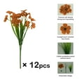 thumbnail image 2 of VVYXX 12 Bundles Artificial Fall Flowers Autumn Fake Flowers Artificial Faux Plants Outdoors Decorations Home Thanksgiving Front Door Porch Patio Decor, Orange, 2 of 7