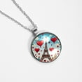 thumbnail image 4 of Eiffel Tower Glass Circular Pendant Necklace - Women's Jewelry, 4 of 5
