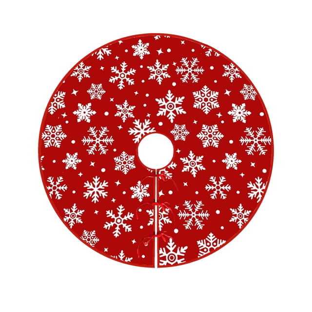 Christmas Tree Skirt Snowflake Christmas Tree Skirt Farmhouse Holiday Decorative Cover Christmas Tree Decorations