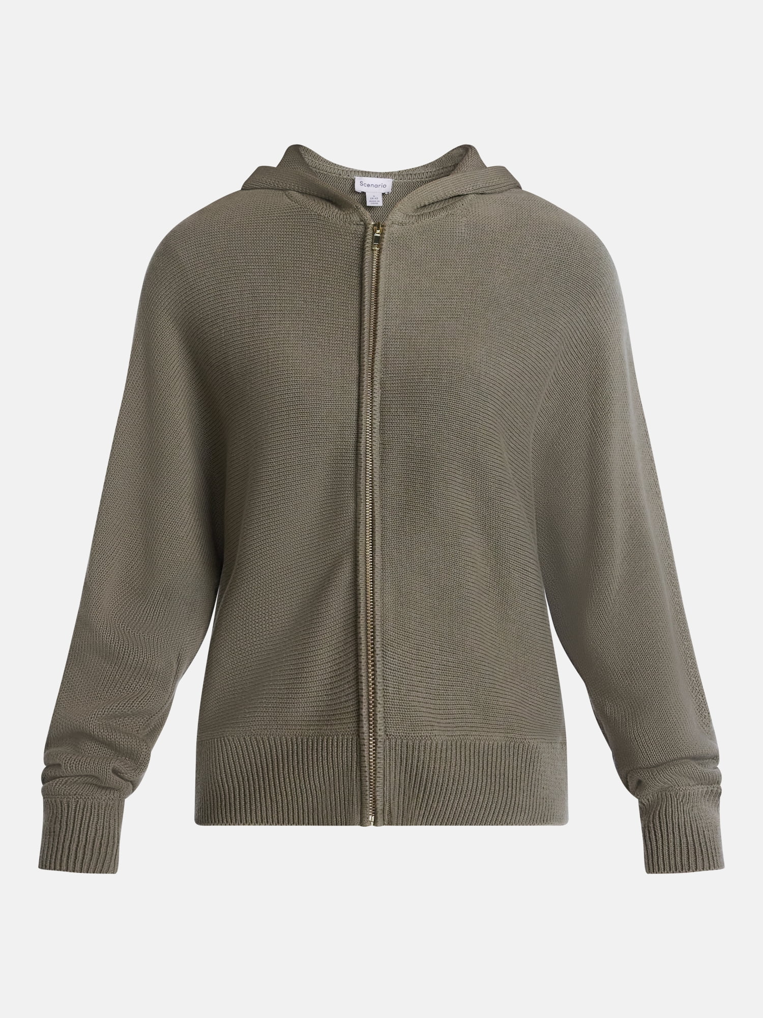 Scenario Women's and Women's Plus Full Zip Hoodie Sweater, Sizes XS-4X