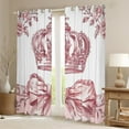 thumbnail image 2 of Manfei Pink Princess Crown Black Out Curtains for Girls, Vintage Flower Bowknot Curtains Pack of 2 (42x63 Each), Chic Ribbon Bedroom Curtains, Curtains and Drapes Decor, 2 of 6