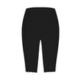 thumbnail image 4 of AKEGAMN Knee Length Capri Leggings Summer Cropped Pants Casual Solid Comfy Capris, Black S-3XL, 4 of 5