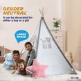 thumbnail image 4 of Play22USA Teepee Tent For Kids With Mat, Kids Teepee Play Tent, Natural Cotton Canvas Teepee With Wood Poles And Carry Case, Kids Foldable Play Tents For Girls Boys, Indoor Outdoor Kids Playhouse Tent, 4 of 10