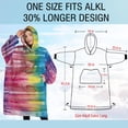 thumbnail image 4 of Oversized Wearable Blanket Hoodie,Colorful Tie Dye Pattern Sherpa Blanket Hoodie with Super Pockets,Super Warm Fuzzy Pullover for Women & Men, 4 of 6