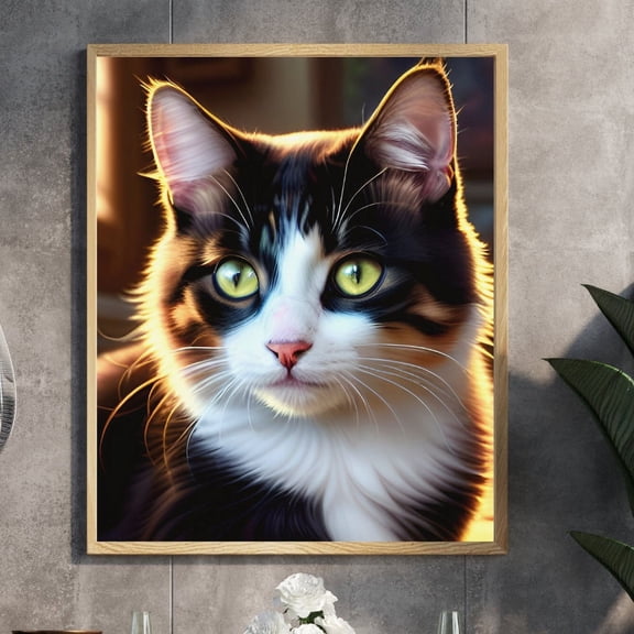 Purrfect Pose - Cat Portrait Canvas Wall Art
