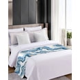 thumbnail image 4 of Xipuska Blue Ombre Marble Bed Runners for Twin Size Bed, Decorative Bed Throws for Foot of Bed, Modern Marble Abstract Aesthetic Art Bed Runner Sofa Throw Bedding Scarf Protector Slipcover, 4 of 6