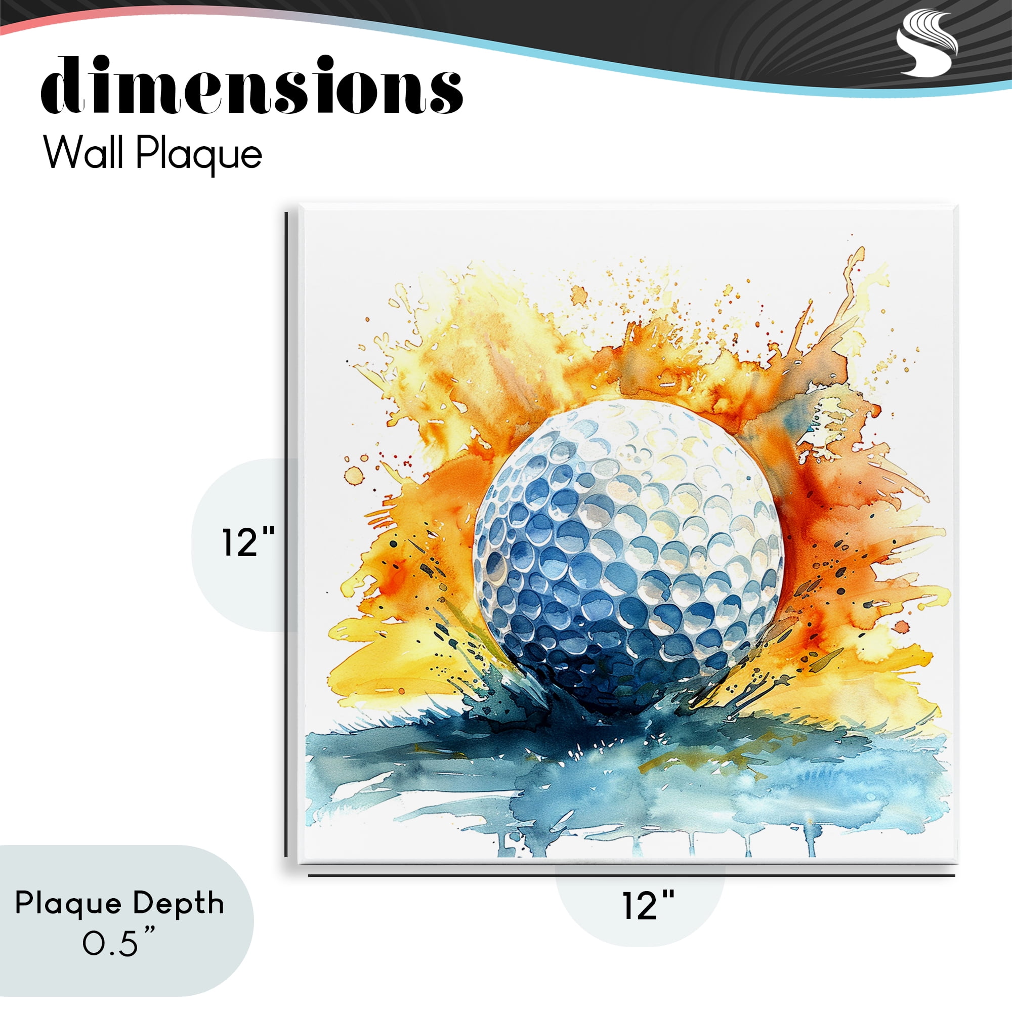 Stupell Industries Golf Splash Watercolor Burst Wall Plaque Art, design by LSR Design Studio