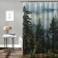 thumbnail image 2 of Orinice Trees Clouds Bench Bathroom Decor Set with Hooks, Colorful Luxurious Graphic Print Polyester Fabric Shower Curtain Set, Waterproof Bathroom Curtain for Home Decor 69x72, 2 of 7