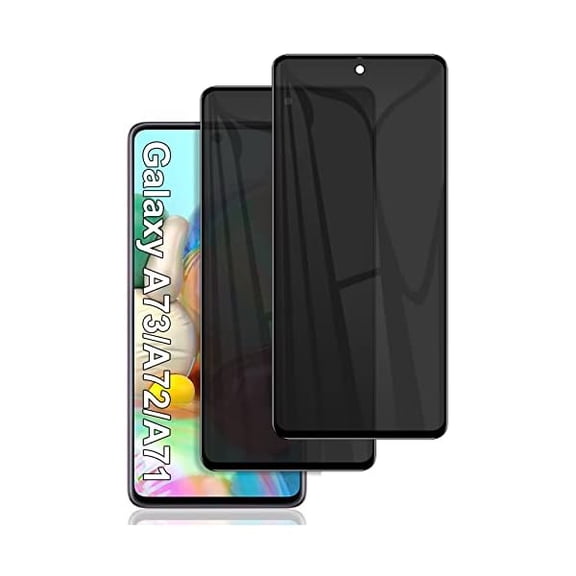 [2 Pack] for Samsung Galaxy A71 / A72 / A73 Privacy Screen Protector, Anti Spy 9H Tempered Glass for Galaxy A73 5G A71 A72 (4G/5G), Case Friendly Full Coverage Anti Scratch Bubble Free Easy Install
