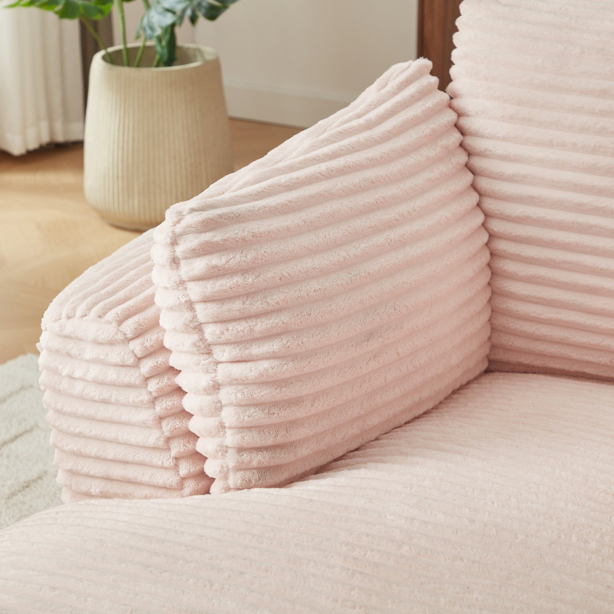 Sailvan Oversized Chaise Lounge Chair, Corduroy Upholstered Modern Sofa Couch,Comfy Sleeper Sofa