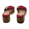 thumbnail image 6 of Lauren Ralph Lauren Womens Roxanne Leather Slip-On Slide Sandals, 6 of 6