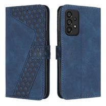 Dteck Case for Samsung Galaxy A53 5G,Magnetic Leather Card Holder Wallet Kickstand Hybrid Rubber Cover with Strap for Galaxy A53 5G,Blue
