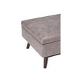 thumbnail image 2 of Owen 34 inch Wide Mid-Century Modern Coffee Table Storage Ottoman in Distressed Grey Taupe Vegan Leather, 2 of 7