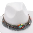 thumbnail image 4 of Ccpelsie Kids Cowboy Hat for Girls Boys Western Cowgirl Hat Unisex Wide Brim Fedora Hat for 2t 3t 4t 5t 6t 7t Children(White,3-8 Years), 4 of 5