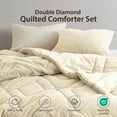 thumbnail image 4 of Regency Heights Twin/Twin XL Quilted Fluffy Comforter Set, 2-Piece Double Diamond Quilted Spring Bedding Sets, Textured Cozy Comforter Bed Set with with Pillow Shams, Ivory, 4 of 14