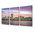 thumbnail image 3 of TISHIRON 3PCS Framed Canvas Wall Art Set,36"x24" City on the Arkansas River at Dusk Canvas Art Decor, 3 of 7