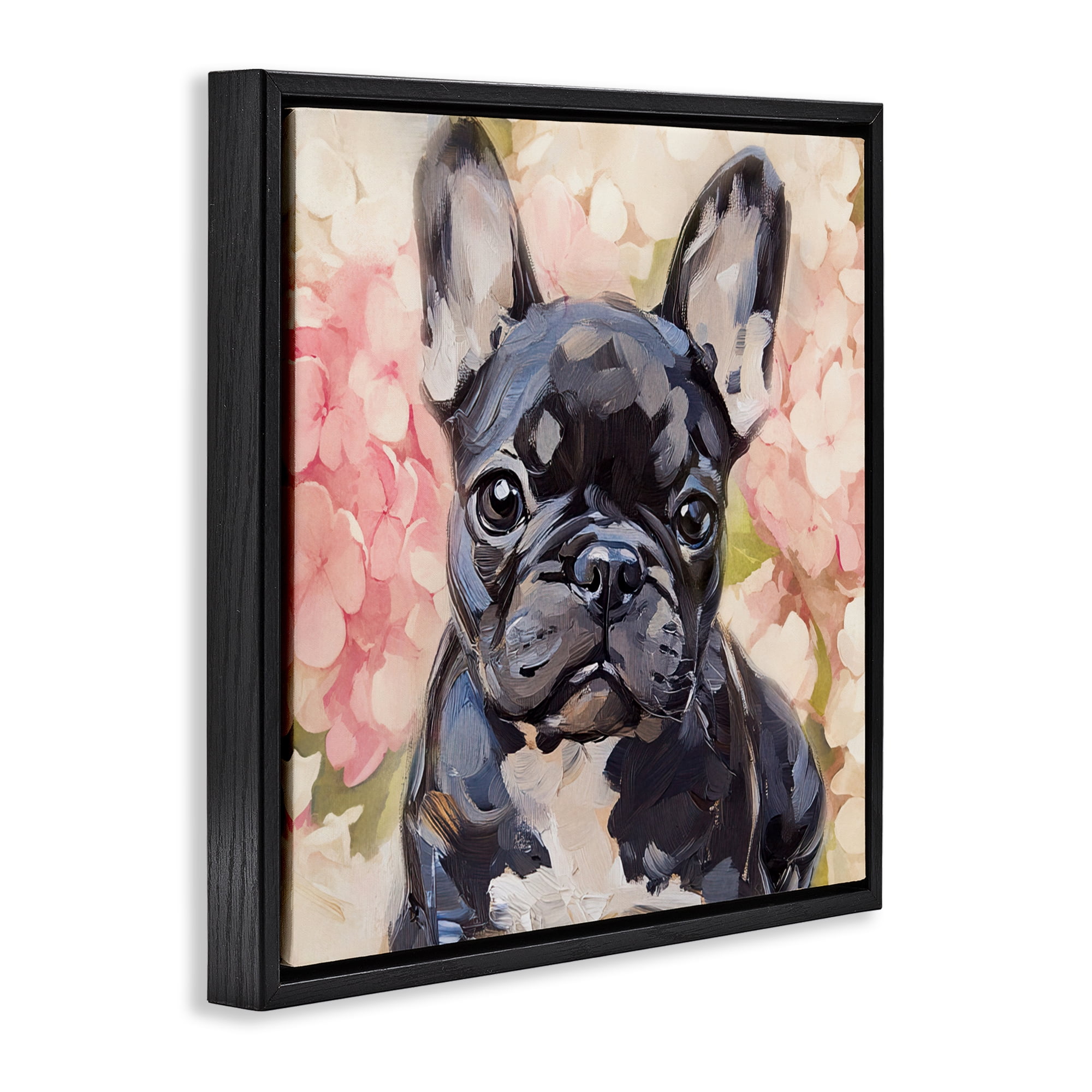 Stupell Industries Sweetest Little Bulldog Black Framed Floater Canvas Wall Art, design by Tina LeCour
