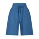 thumbnail image 5 of Pantalones Elásticos de la Cintura para las Mujeres de la Moda de Verano Sólido Medio Pantalones Cortos, Poliéster Casual, 5 of 7