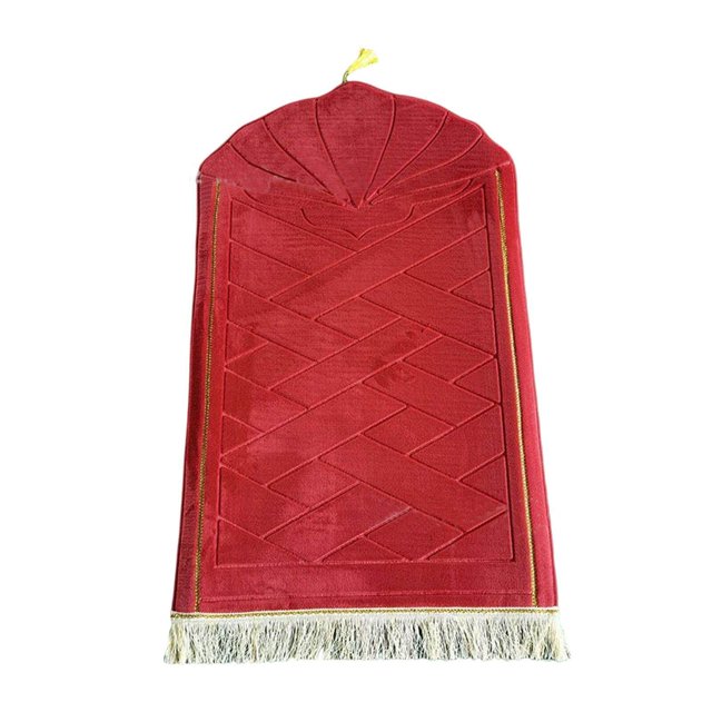 ziyahi Tapis Musulman Portable Doux Tapis de Zone Cadeau de Mariage Anniversaire Rouge