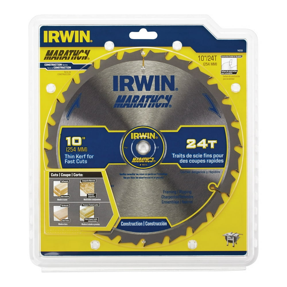 Irwin Marathon 10 in. Dia. x 5/8 in. Carbide Circular Saw Blade 24