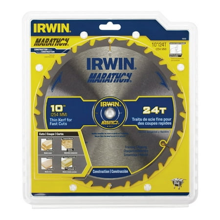 

Irwin Marathon 10 in. Dia. x 5/8 in. Carbide Circular Saw Blade 24 teeth 1 pk