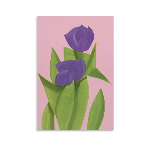 Alex Katz Purple Tulips 2 Canvas Famous Paintings, Wall Art Posters, Decorative Hanging Pictures Wall Art Poster Scroll Canvas Painting Picture Living Room Decor Home 16x24inch(40x60cm)