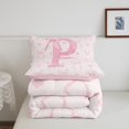 thumbnail image 5 of Erosebridal Kawaii Bowknot Comforter Sets King Size, Initial P Comforters & Duvets, Romantic Initial A-Z Decor, Reversible, 5 of 7