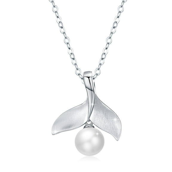TANGPOET Mermaid Necklace for Women Pearl Mermaid 925 Sterling Silver Necklaces Jewelry Gifts Birthday