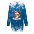thumbnail image 4 of Wyzesi Robes Roses Grande Taille Maxi Robe Chandail de Noël Imprimée pour Femmes Col Rond Manches Longues Ample Sans Capuche Robe Décontractée Robes de Soirée pour Femmes Dentelle Courte, 4 of 5