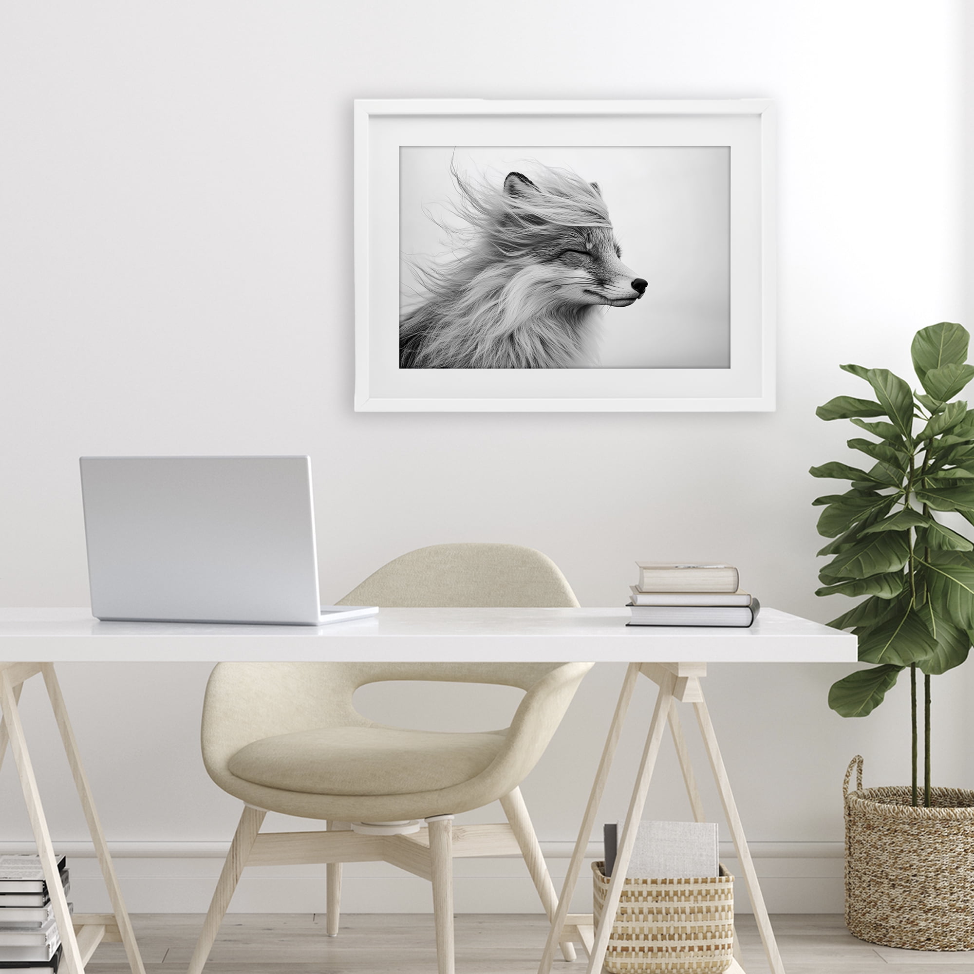 Stupell Industries Easy Breezy Fox White Framed Print Under Glass, design by Tina LeCour
