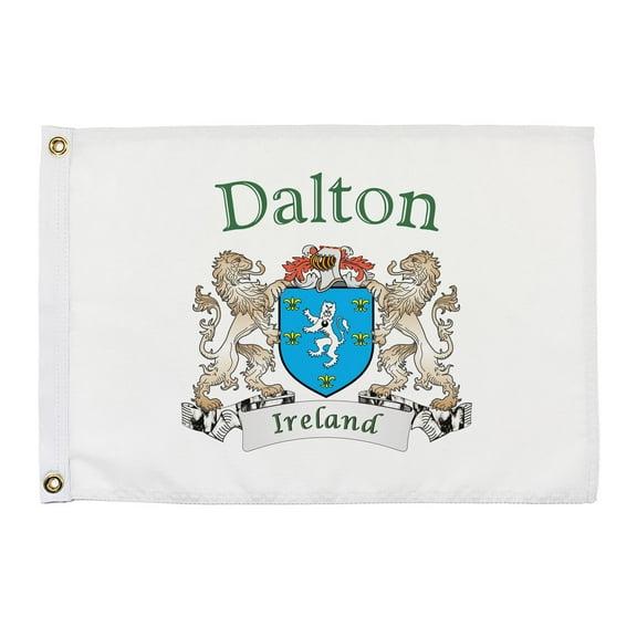 Dalton Irish Coat of Arms Small White Flag - 16"x10.5" inches