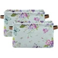 thumbnail image 2 of Blooming Flowers and Butterflies Storage Basket, Durable Canvas Organizer With Handles Large Collapsible Storage Bins Boxes for Home Office - 2 Pack Home Decor, 2 of 7