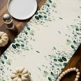 thumbnail image 2 of Green Blue Fall Table Runner, Autumn Thanksgiving Kitchen Dining Table Decoration for Home Party Decor 13x108 Inches, 2 of 9