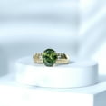 thumbnail image 3 of Rosec Jewels Lab Grown Green Sapphire Solitaire Statement Ring with Moissanite - 8X10 mm, 10K Yellow Gold, US 4.00, 3 of 9