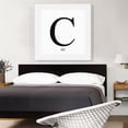 thumbnail image 2 of ARTCANVAS Modern Black and White Gray Serif Alphabet Letter C Canvas Art Print - Size: 36" x 36" (1.50" Deep), 2 of 9