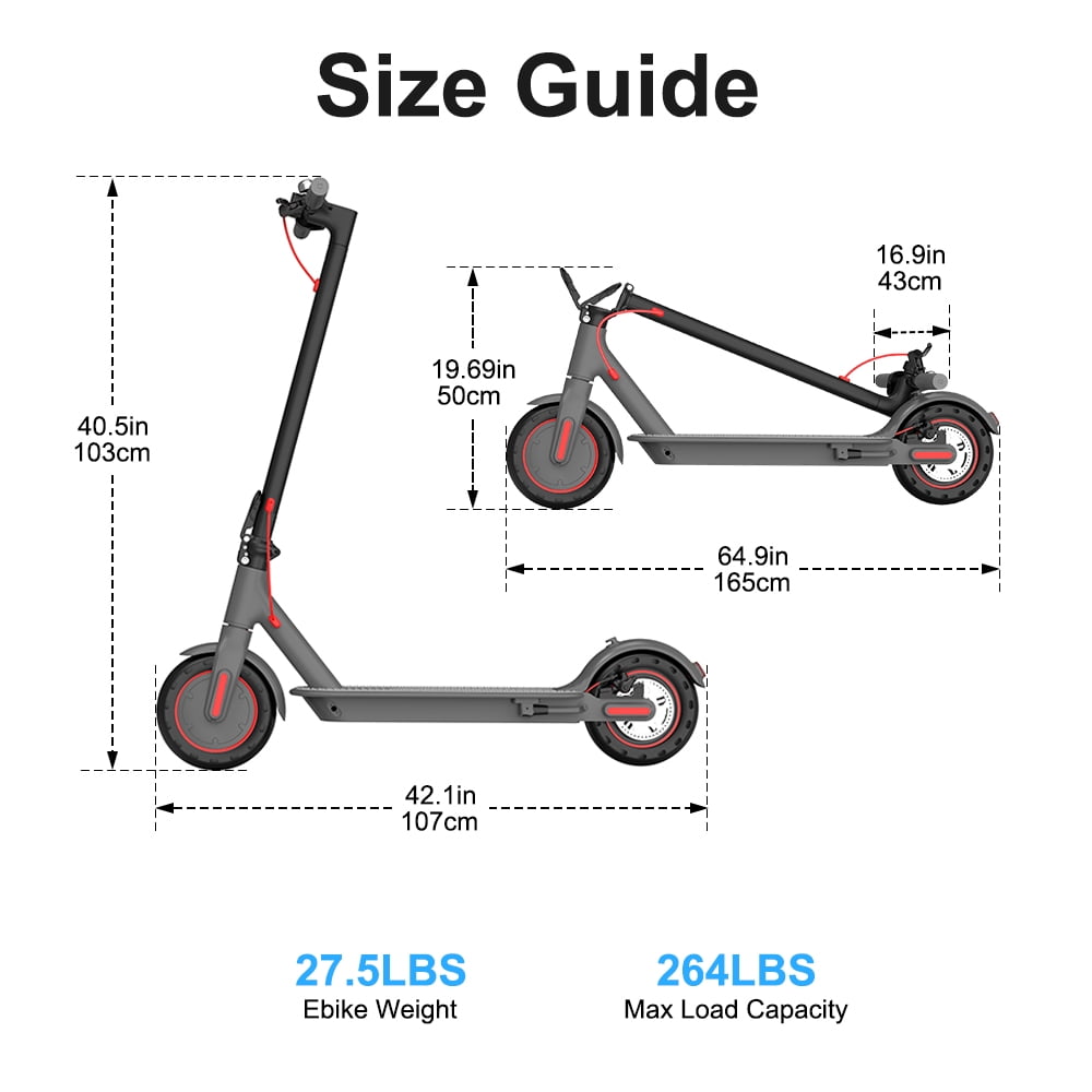 QMwheel H7 Electric Scooter for Adults 300W Motor 15mph 36V 10Ah Disc Brake