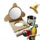thumbnail image 1 of Percha de Madera para Loros, Espejo para Periquitos, Juguete para Pájaros, Percha para Loros con Espejo y Vasos para Comida, Jaula de Juguete para Agapornis, 1 of 5