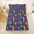 thumbnail image 5 of Erosebridal Colorful Kids Dinosaur Queen Sheet Sets,Ancient Animal Outer Space Theme Bed Set For Boys Teens 4-Piece, 5 of 6