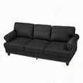 thumbnail image 5 of 83" Modern Leather Sofa with Nails for Living Room - Solid Wood Frame, 5 of 12